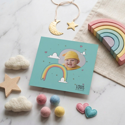 Faire-part de naissance Rainbow Blue