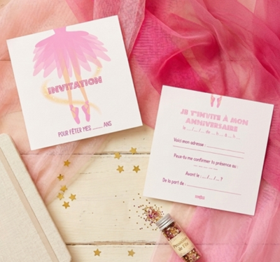 Invitation anniversaire Ballerina