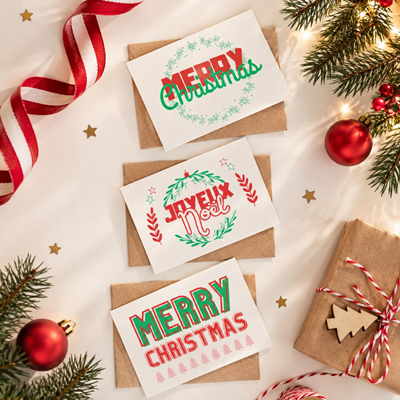 Cartes de Noël Merry Christmas 