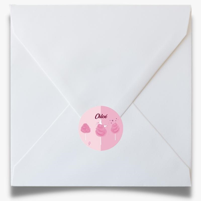Sticker enveloppe Barbe à papa