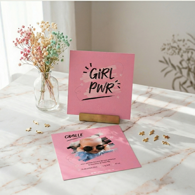 Faire-part de naissance Girl Power 