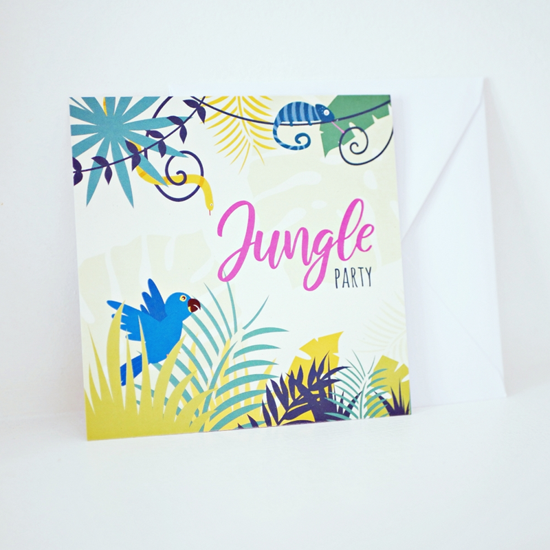 Carte d'invitation anniversaire Jungle