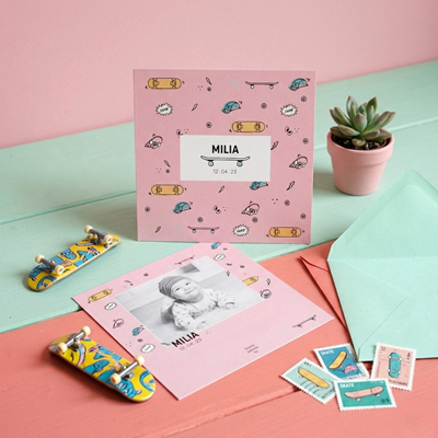 Faire-part de naissance Skater Girl