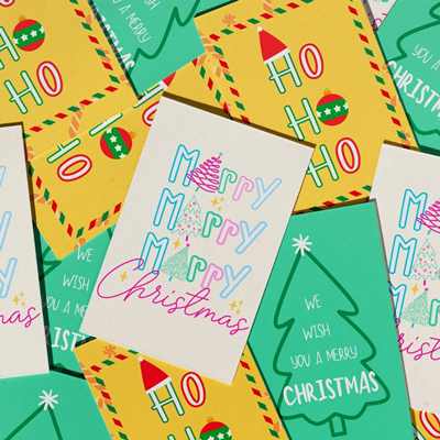 Cartes de Noël Color Pop