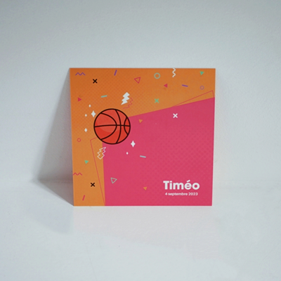 Faire-part de naissance Basket Ball Orange