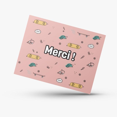 Carte de remerciement Skater Girl