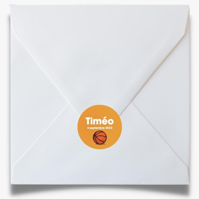 Sticker enveloppe Basket Ball Orange