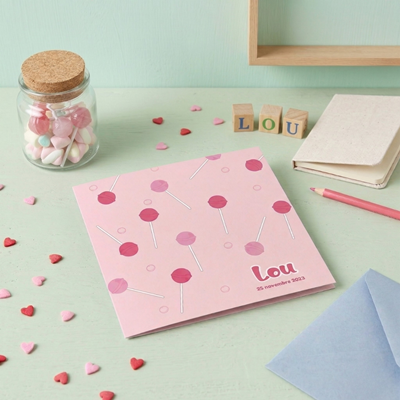 Faire-part de naissance Candy Pink